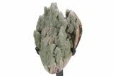 Sparkling Green Prasiolite Quartz Formation on Metal Stand #357218-3